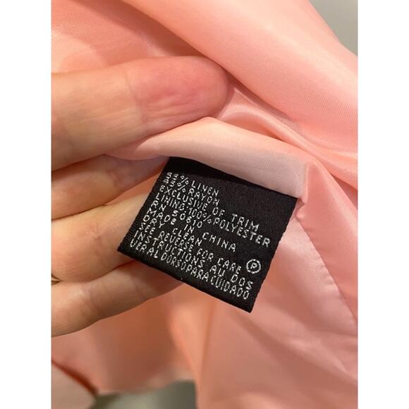KASPER Rose Pink Linen Rayon Open Front Blazer Women's Sz 4 - Picture 5 of 8